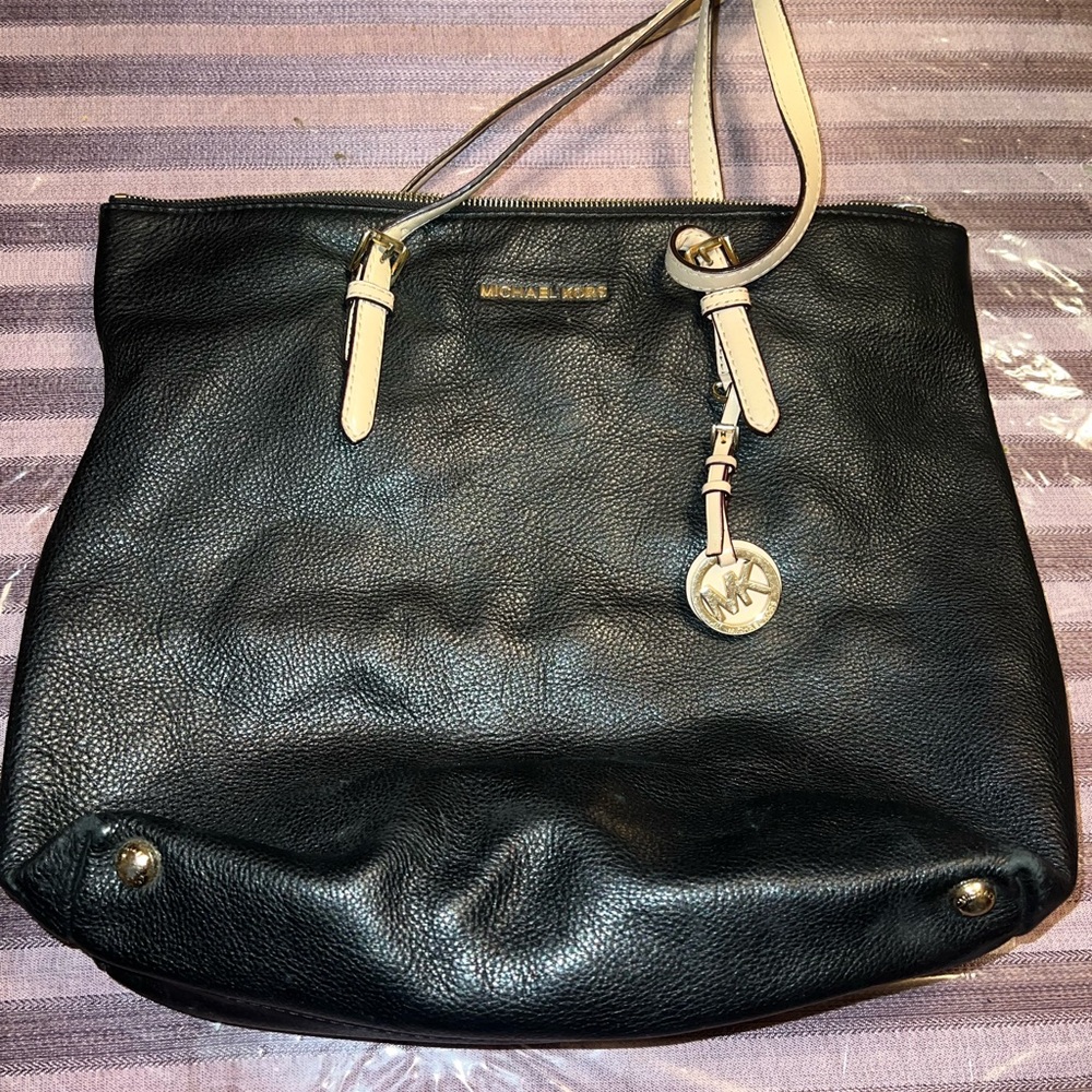 Michael Kors Black Leather Tote Bag